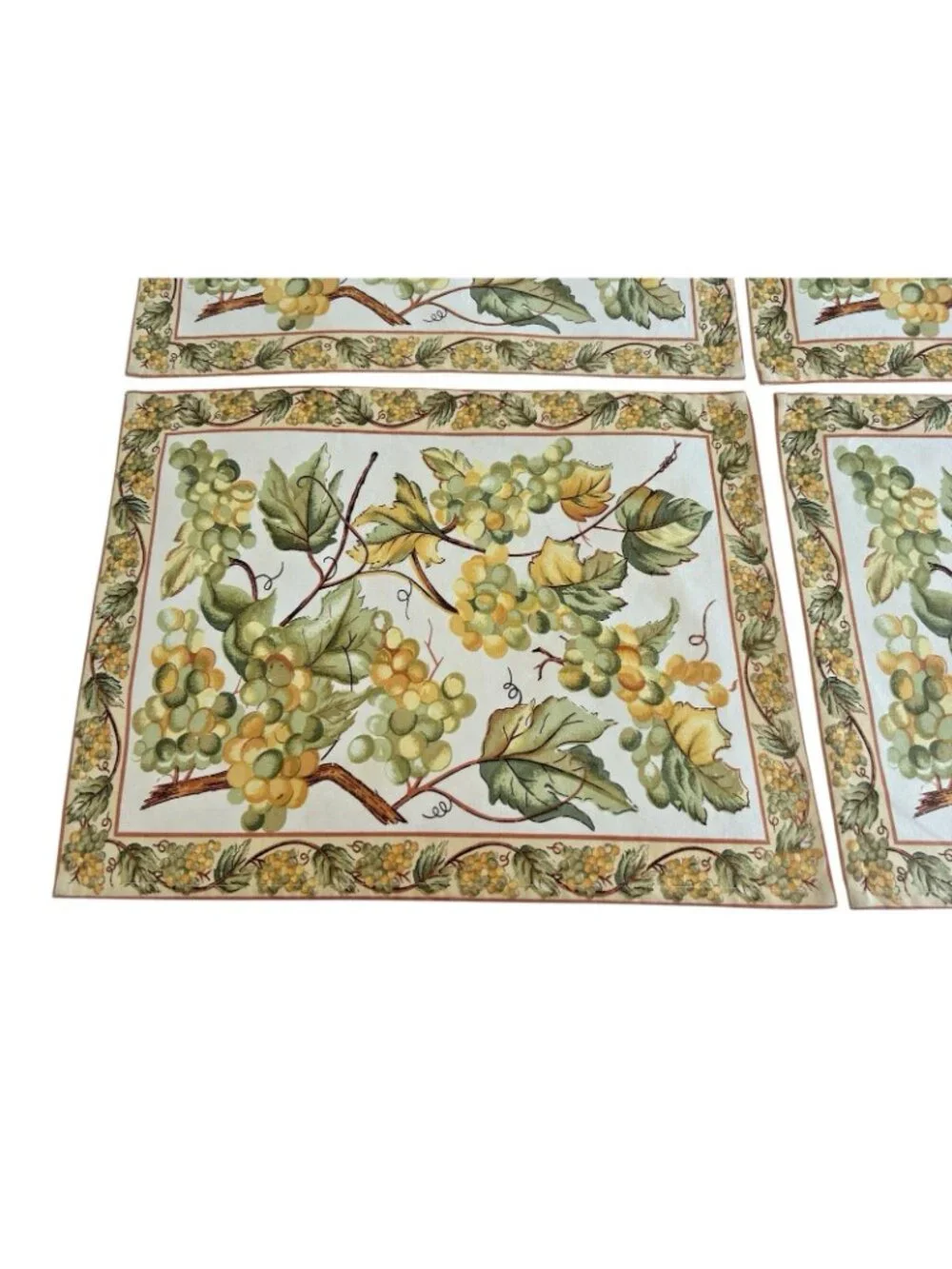 Couleur Nature? Placemat Paris Set 4 Yellow Green French Country Vineyard Grapes